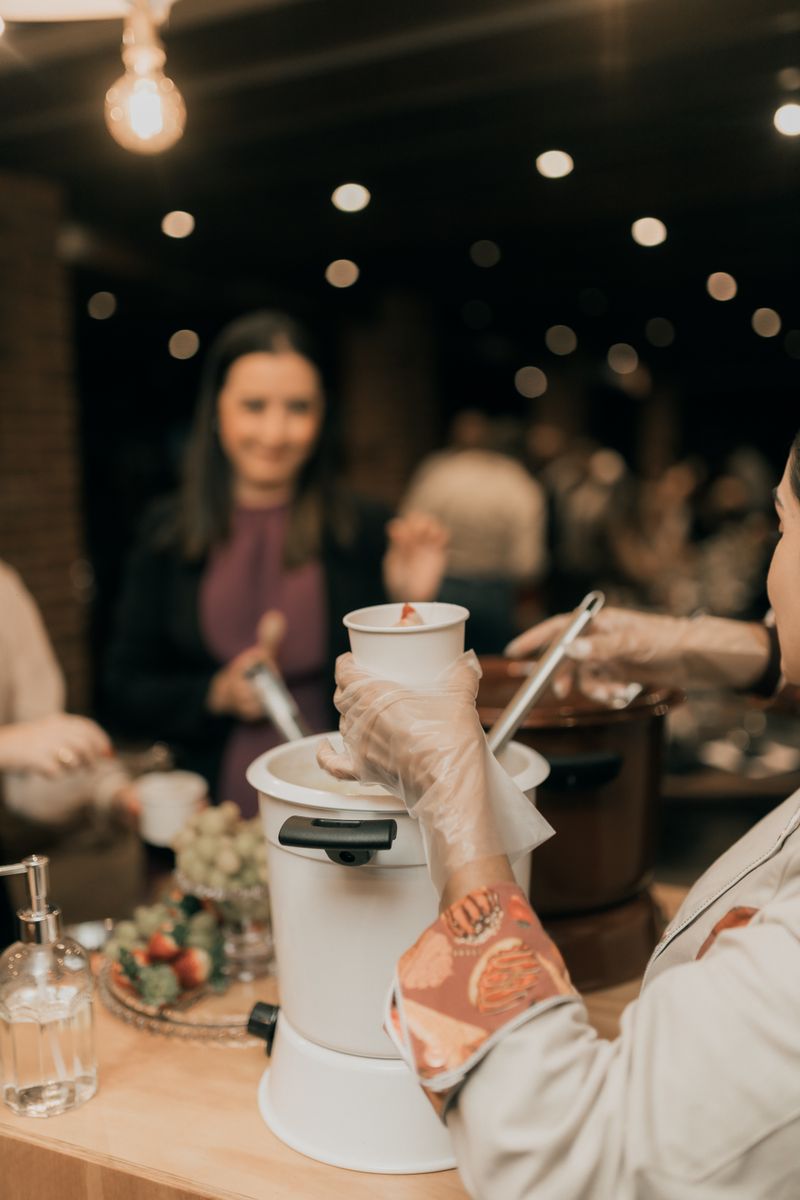 Catering team serving guests at a banquet